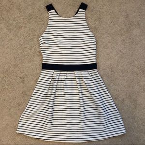 Candies fit n flare striped cross back dress